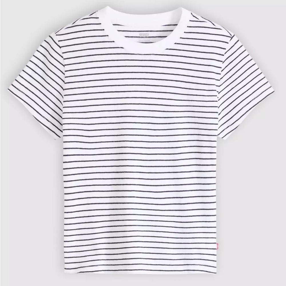 Levi's Classic White and Navy Striped Tee